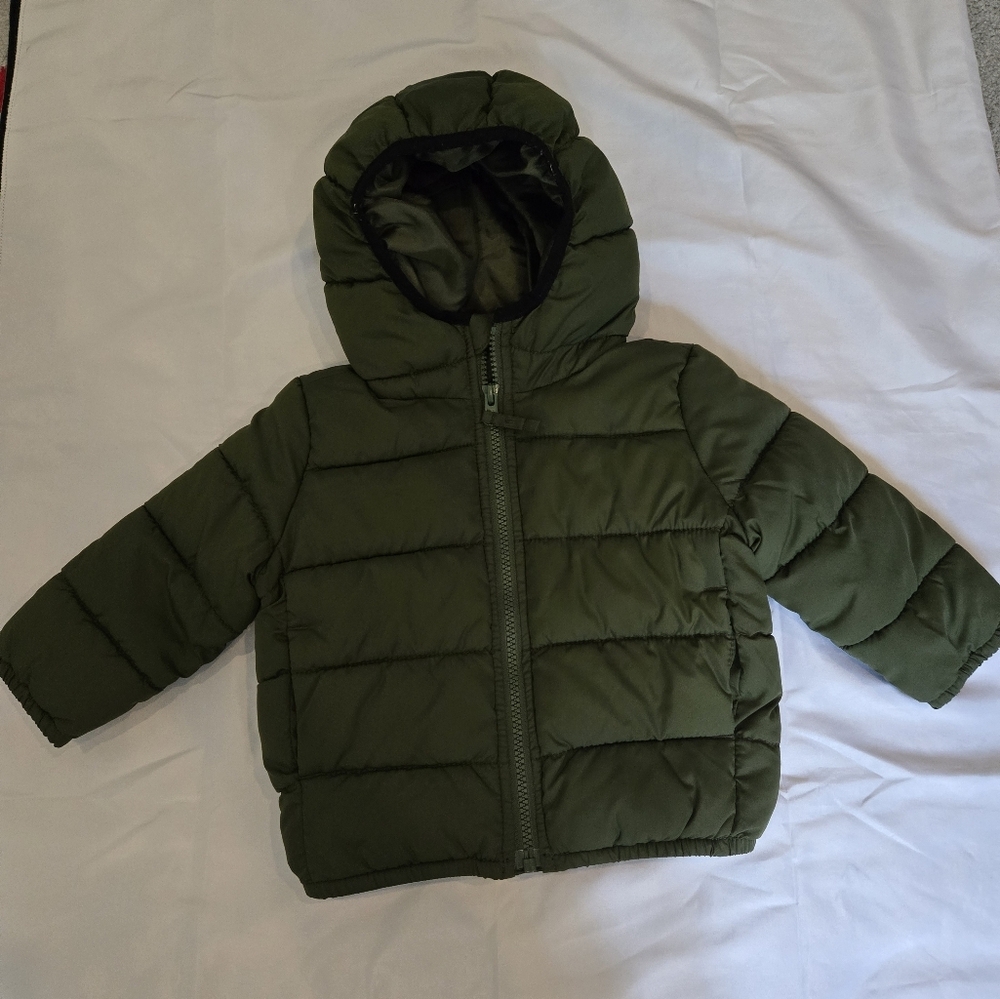 The Children's Place Baby Olive Green Puffer 12-18M Jacket